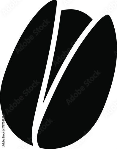“Pistachio Icon – Nut Food Silhouette Vector for Snacks & Healthy Eating”