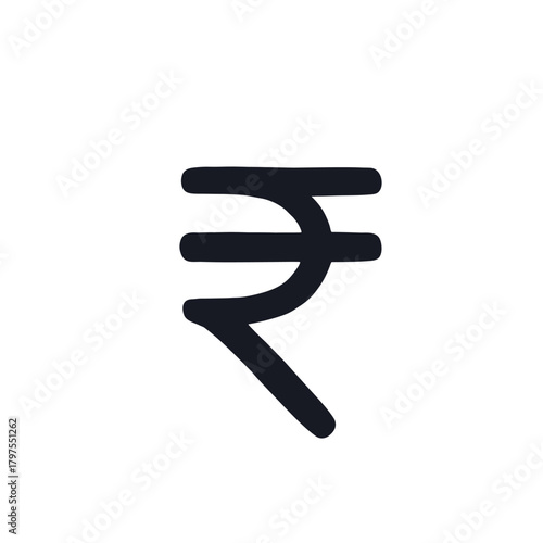 Rupee symbol. Money coin logo icon sign. Indian currency. Hand drawn ink element. Doodle cartoon design style. Fashion economical print clothes greeting invitation card flyer banner poster cover book
