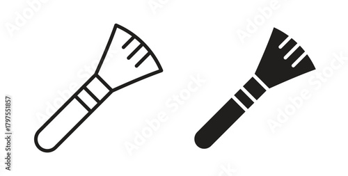 Makeup brush icons with simple flat and thin stroke style