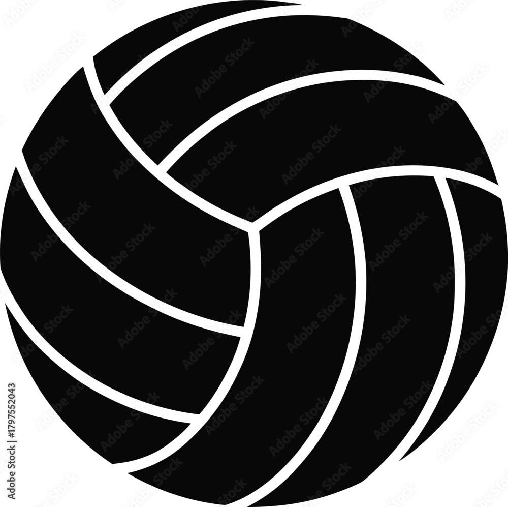 Naklejka premium “Volleyball Icon – Sports Ball Silhouette Vector for Games & Recreation”