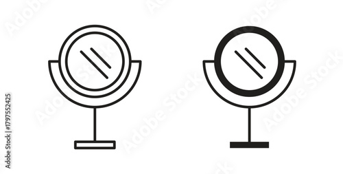 Mirror icons with simple flat and thin stroke style