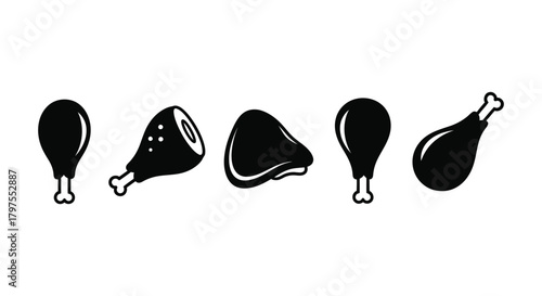 Chicken drumsticks vector illustration food meat poultry icon