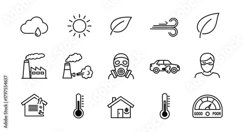 Environmental pollution and climate change icon vector design