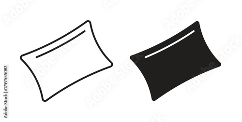 Pillow icons with simple flat and thin stroke style