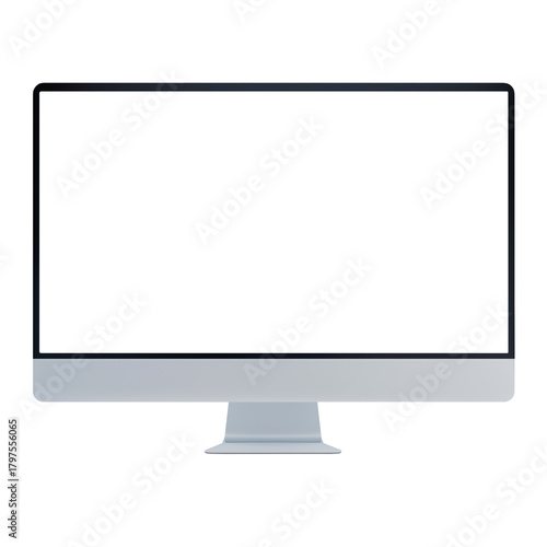 A monitor with a transparent screen isolated on a transparent PNG background. For mockups, branding, UI design, and technical presentations.