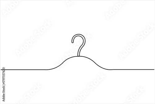 Continuous one line art drawing of clothes hangers icon in minimalist design isolate outline vector illustration