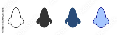 Nose Icon Set. Designed In Multi Style