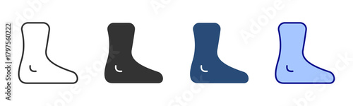 Foot Icon Set. Designed In Multi Style