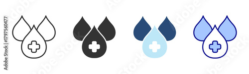 Blood Icon Set. Designed In Multi Style