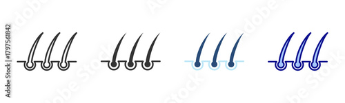 Hair Icon Set. Designed In Multi Style