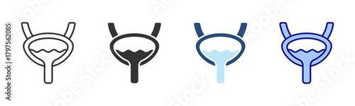 Bladder Icon Set. Designed In Multi Style