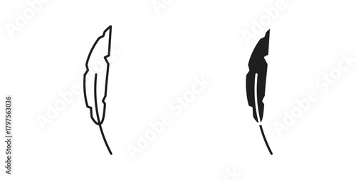 Feather icon. Symbol, logo illustration. graphic icon set