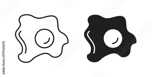 Fried egg icon. Symbol, logo illustration. graphic icon set