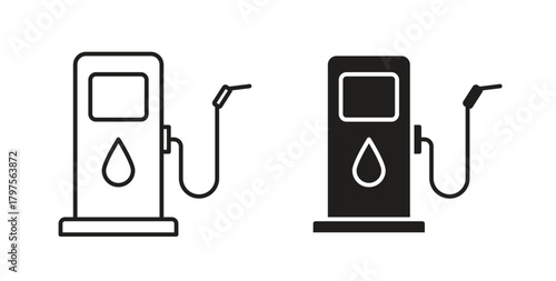 Gas pump icon. Symbol, logo illustration. graphic icon set