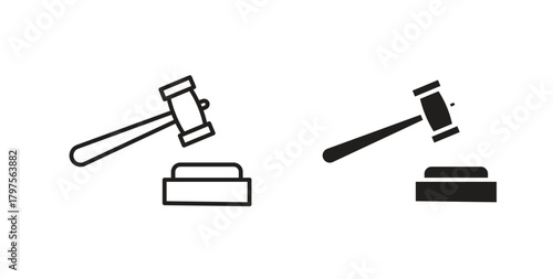Gavel icon. Symbol, logo illustration. graphic icon set