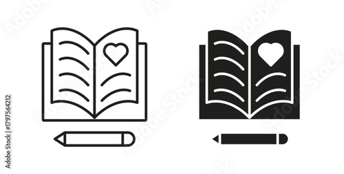 Guests book icon. Symbol, logo illustration. graphic icon set