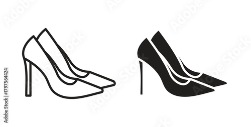 High heel shoes icon. Symbol, logo illustration. graphic icon set