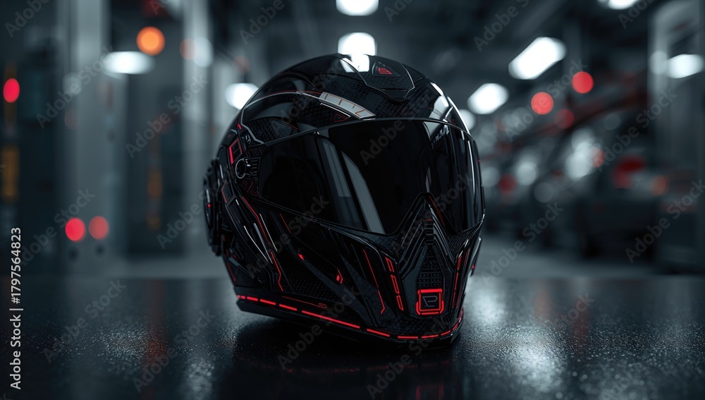 Fototapeta premium A futuristic military safety helmet, designed for enhanced protection and compliance