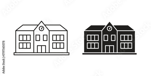 Institute icon. Symbol, logo illustration. graphic icon set