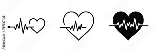 Life line icon vector. Heartbeat line icon. Cardiogram line icon, sign. Heart pulse silhouette, icon, symbol. Vector illustration. EPS 10