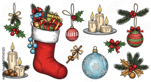 Charming Christmas ornaments, stockings, and gifts for festive holiday cheer vibe