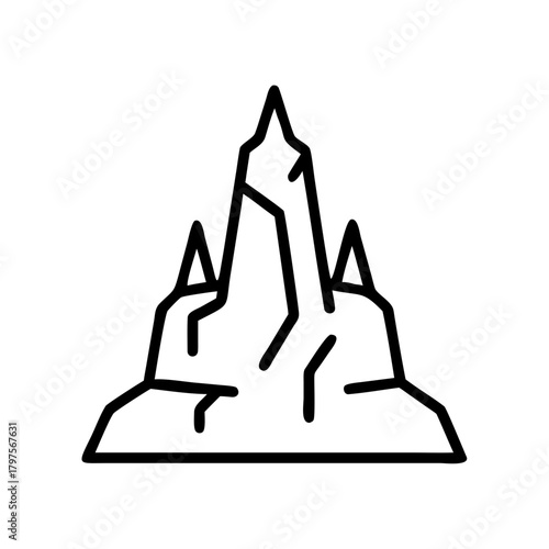 Ice castle sculpture in minimalist outline design  