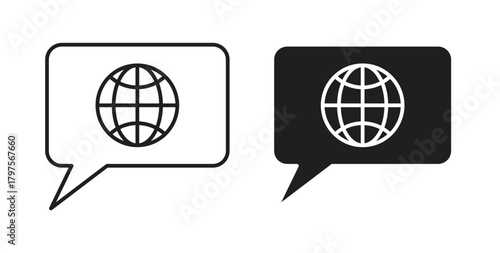 Language icon. Symbol, logo illustration. graphic icon set