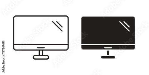 LCD icon. Symbol, logo illustration. graphic icon set