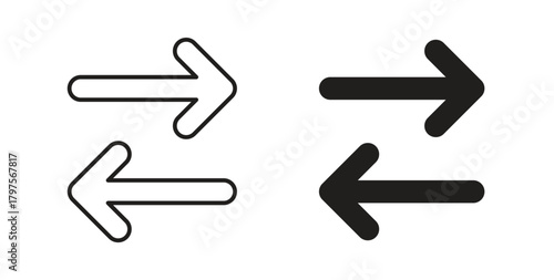 Left right direction icon. Symbol, logo illustration. graphic icon set