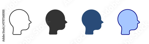 Head Icon Set. Designed In Multi Style