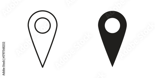 Map pointer icon. Symbol, logo illustration. graphic icon set