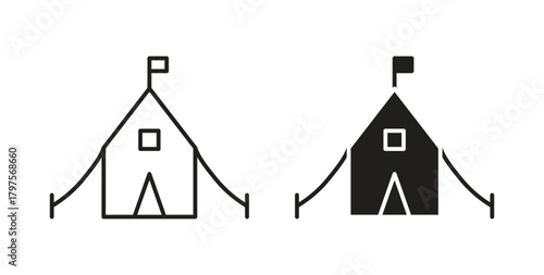 Military tent icon. Symbol, logo illustration. graphic icon set