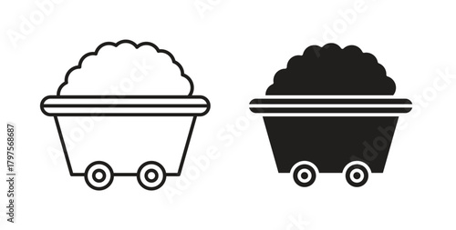Mine wagon icon. Symbol, logo illustration. graphic icon set