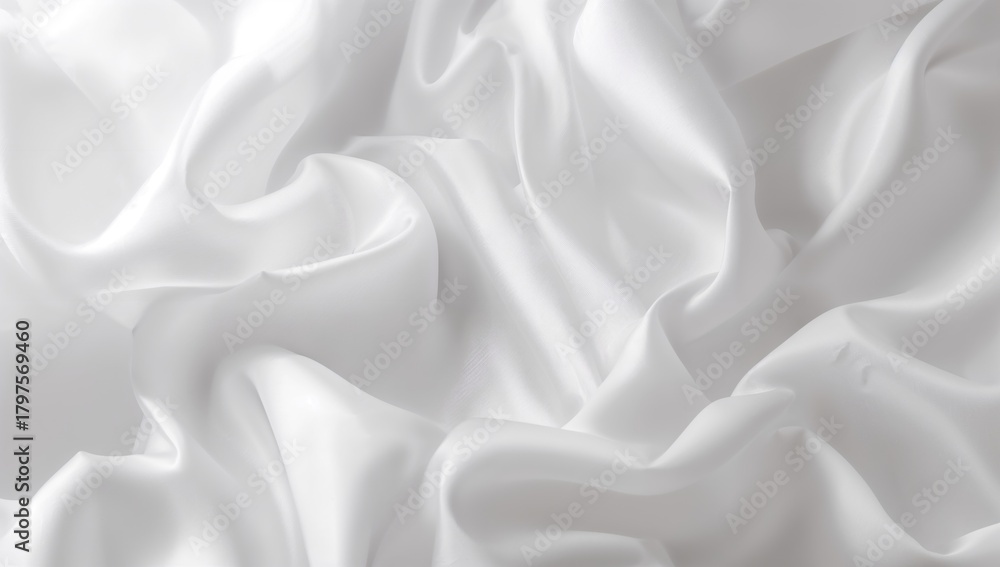 Fototapeta premium White fabric background with gentle ripples, suitable for text layout