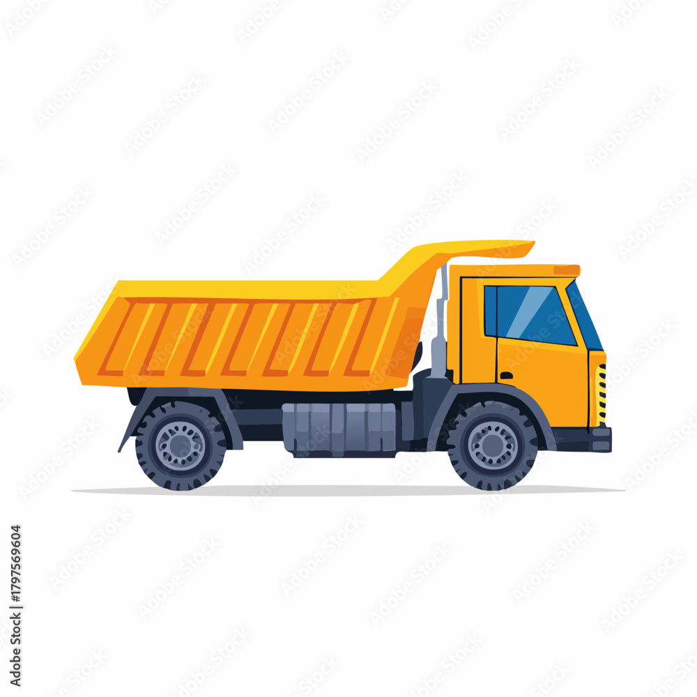 Fototapeta premium Flat Vector of Dump Truck Construction Transport