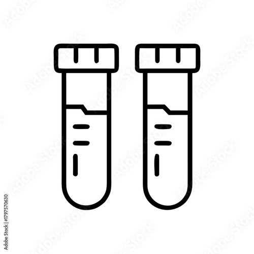 Medical blood collection tubes in simple line art style  