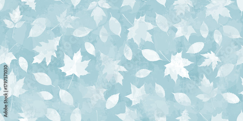 Autumn watercolor leafs vector pattern. Fall leaves seamless print