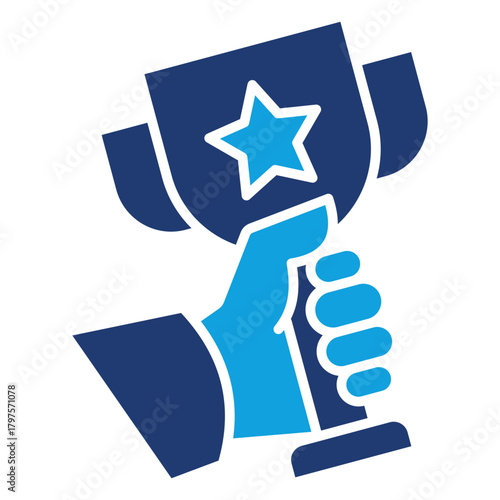 Conquer Flat Blue Icon