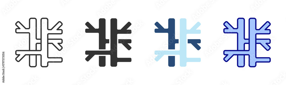 Fototapeta premium Veins Icon Set. Designed In Multi Style