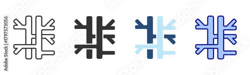 Veins Icon Set. Designed In Multi Style