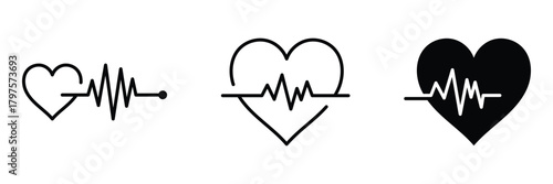 Heart rate pulse curve line icon editable outline stroke vector eps. Clean medical heartbeat line icon representing health and cardiology suitable for digital and print use