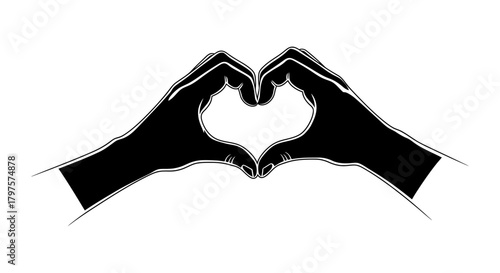 Heart hands vector graphic illustration love symbol design