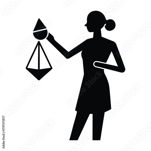 Woman Checking Crypto Balance Silhouette