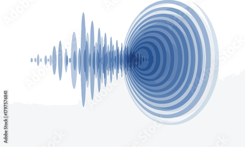 Sound Wave Illustration Blue Echoes and Vibrations Visualized