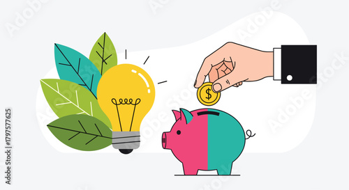 Savings grow with this modern piggy bank concept, perfect for financial planning and business growth