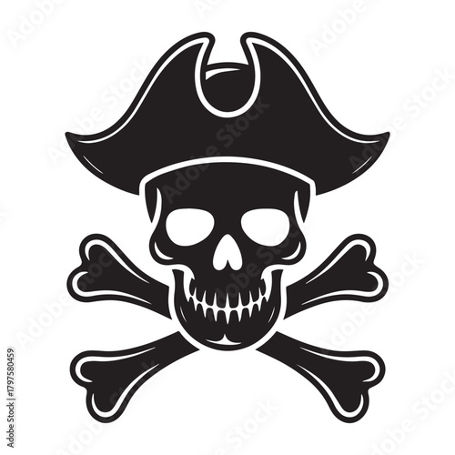 Death skull or human skull flat icon for games and websites