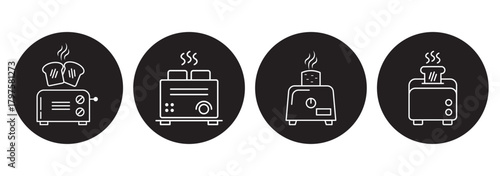 Bread toaster line icon, outline style icon for web site or mobile app, home appliances and kitchen equipment, toast machine vector icon, simple vector illustration, vector graphics.
