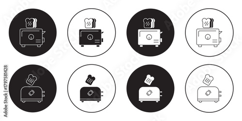 Bread toaster line and solid icon, outline style icon for web site or mobile app, home appliances and kitchen equipment, toast machine vector icon, simple vector illustration, vector graphics.