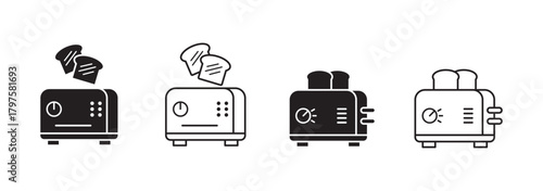 Bread toaster line and solid icon, outline style icon for web site or mobile app, home appliances and kitchen equipment, toast machine vector icon, simple vector illustration, vector graphics.