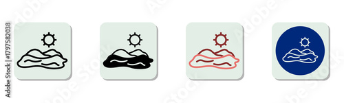 Island Icon Multi Style Vector Illustration
